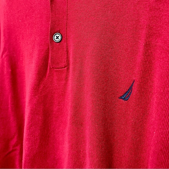 Nautica 1/4 Button Down Pullover Sweater – Red – Men’s Size L #13 - Picture 3 of 4